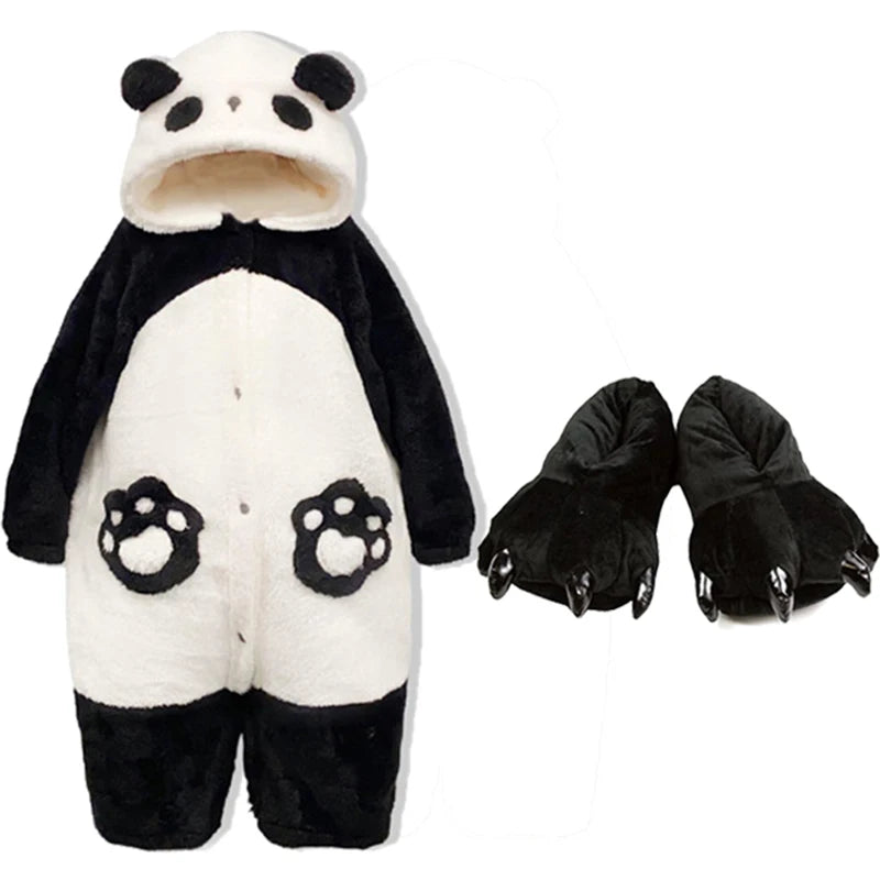 Combinaison pyjama femme panda
robe et chaussures à griffes
