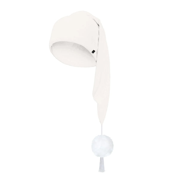 Bonnet de nuit avec pompon blanc