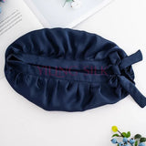 Bonnet de nuit en soie bleu foncé