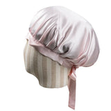 Bonnet de nuit en soie rose