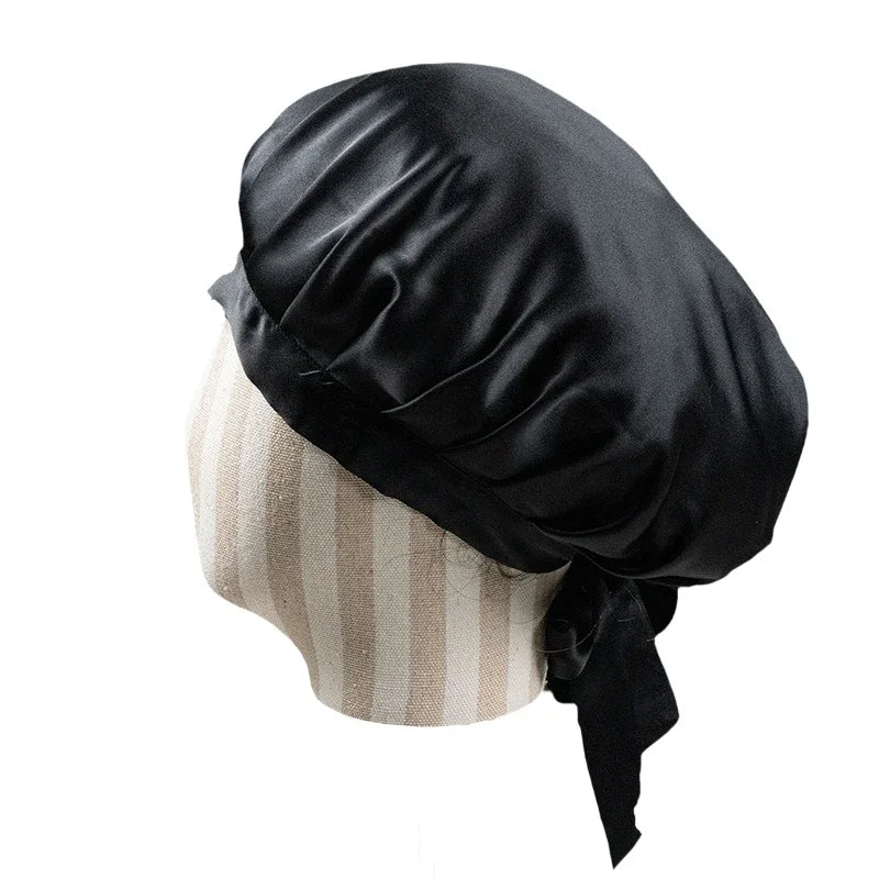 Bonnet de nuit en soie noir