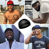 Bonnet de nuit homme chauve noir, noir bleu lac, noir gris et noir rouge vin