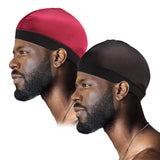 Bonnet de nuit homme chauve noir et noir vin rouge
