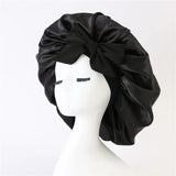 Bonnet de nuit pour cheveux bouclés noir
