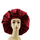 Bonnet de nuit satin cheveux bouclés ROUGE