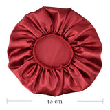 Bonnet de nuit satin cheveux bouclés rouge