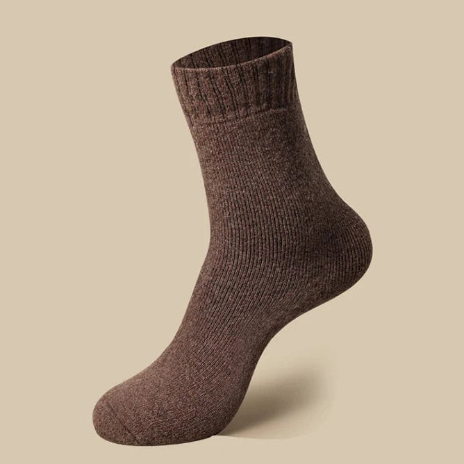 Chaussette de nuit en laine hommes ou femmes café