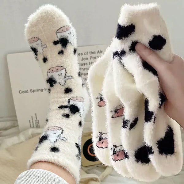 Chaussettes en velours
 vaches (blanches et noires)