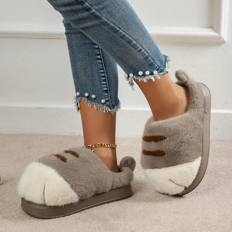 Chaussons hiver femme marron