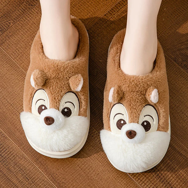 Chaussons unisexe hiver marron