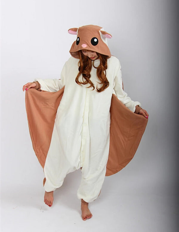 Combinaison pyjama animal femme beige marron

