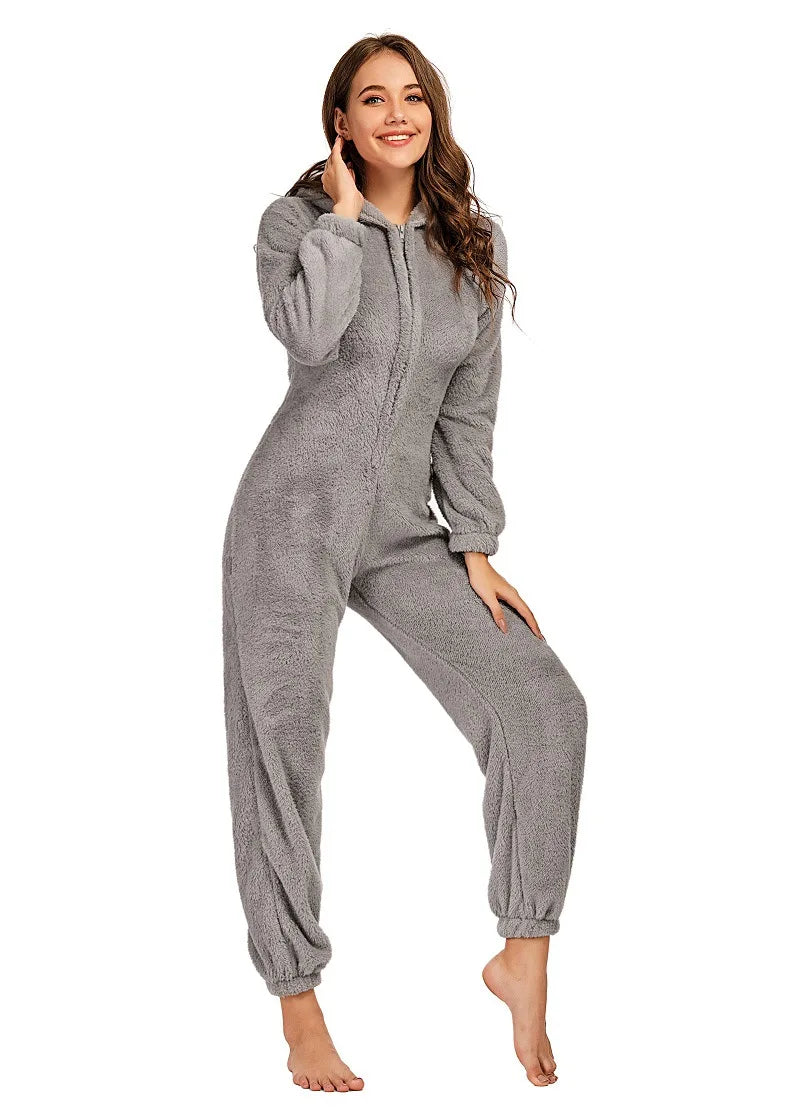 Combinaison pyjama femme pilou pilou gris