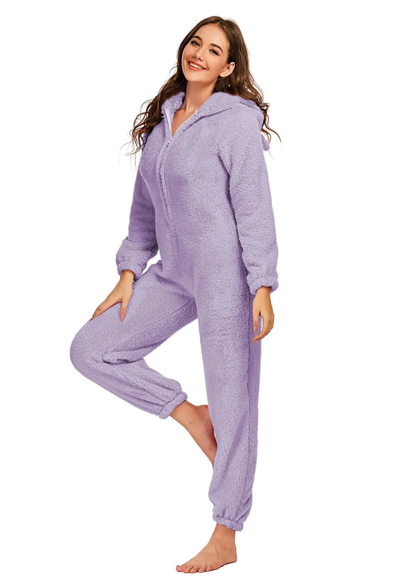 Combinaison pyjama femme pilou pilou violet clair