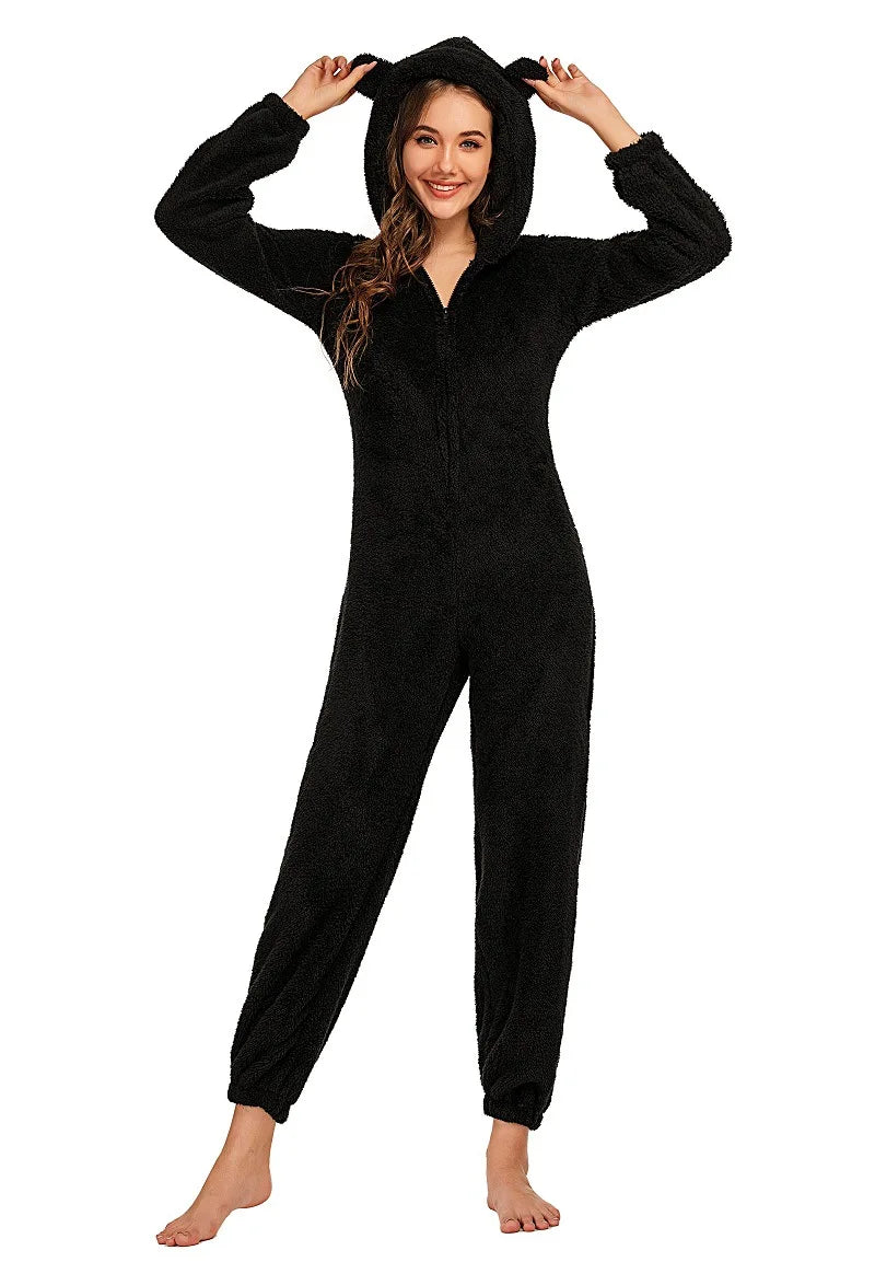 Combinaison pyjama femme pilou pilou noire