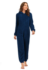 Combinaison pyjama femme pilou pilou bleu foncé