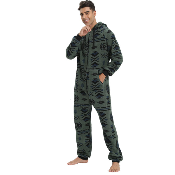 Combinaison pyjama homme polaire
 vert