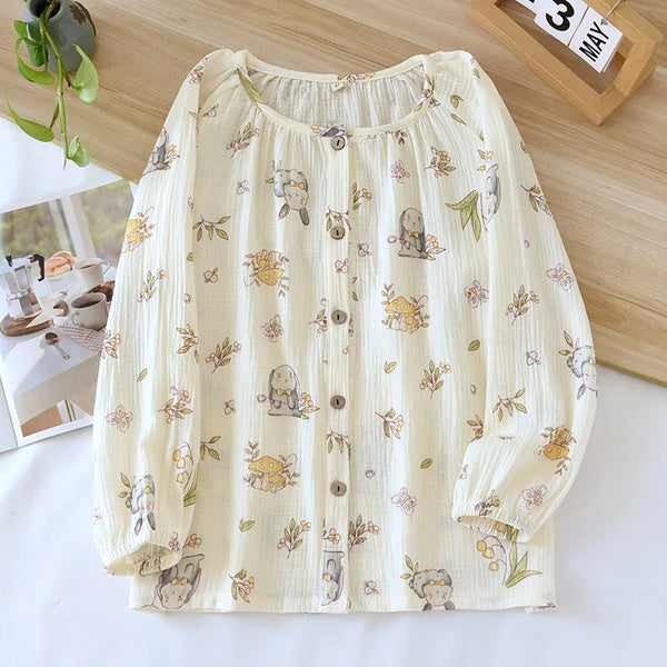 Haut de pyjama femme coton jaune