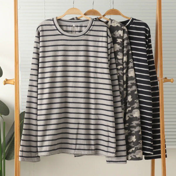 Haut pyjama polaire homme rayé