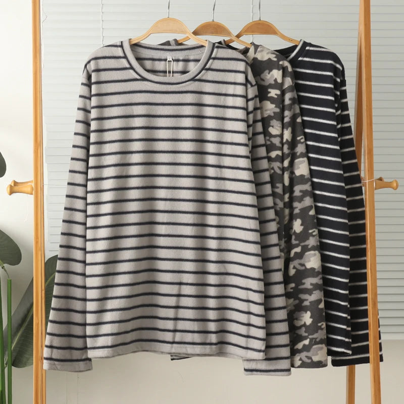 Haut pyjama polaire homme rayé