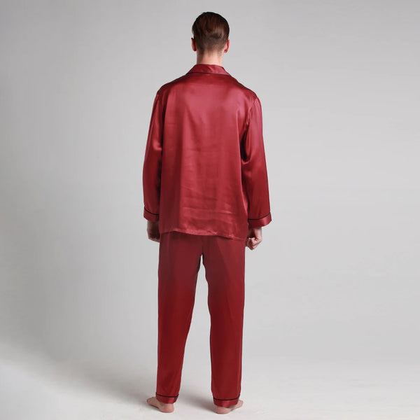 Pyjama en soie homme luxe rouge