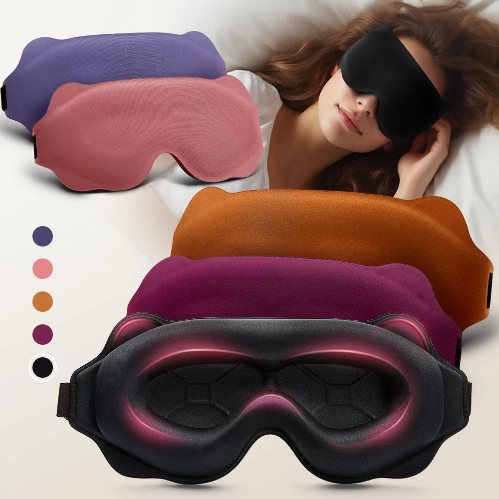 Masque de sommeil 3D violet, rose, orange, violet et noir