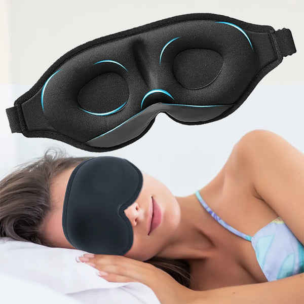 Masque de sommeil 3D pour femmes et hommes noir