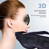 Masque de sommeil 3D pour femmes et hommes noir