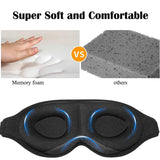 Masque de sommeil 3D pour femmes et hommes noir