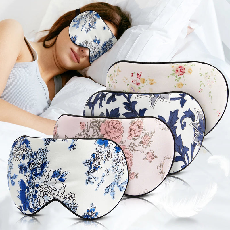 Masque de sommeil en soie
 avec dessins de fleurs