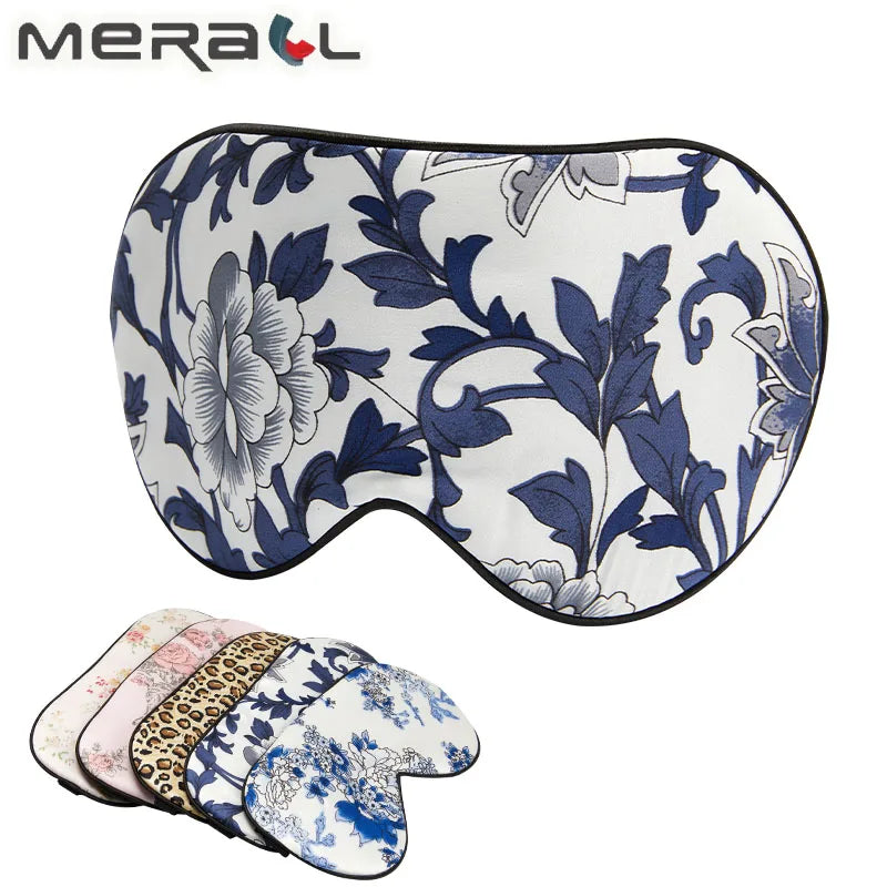 Masque de sommeil en soie
 avec dessins de fleurs