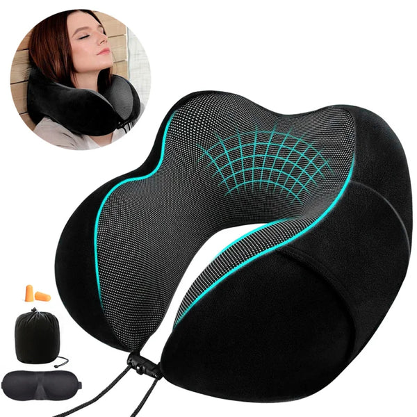 Oreiller ergonomique de voyage noir