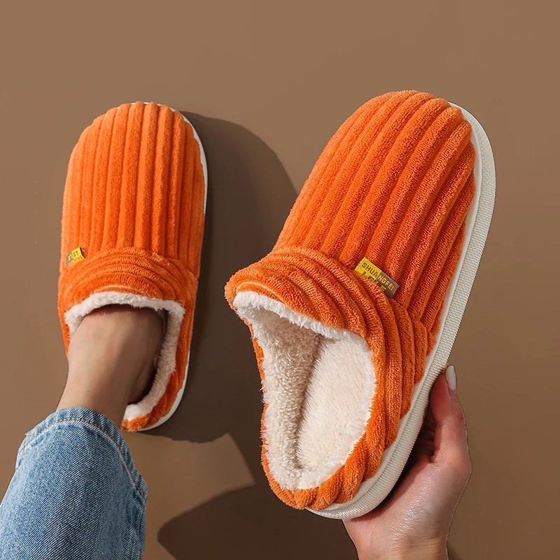 Pantoufles chaudes femmes oranges