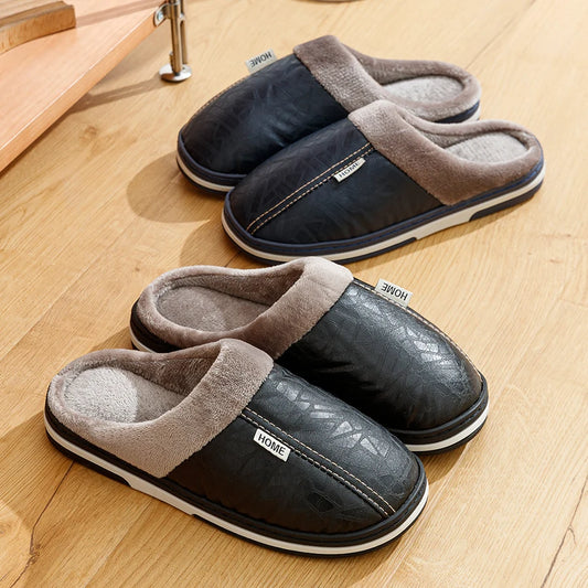 Pantoufles d'hiver pour homme noires