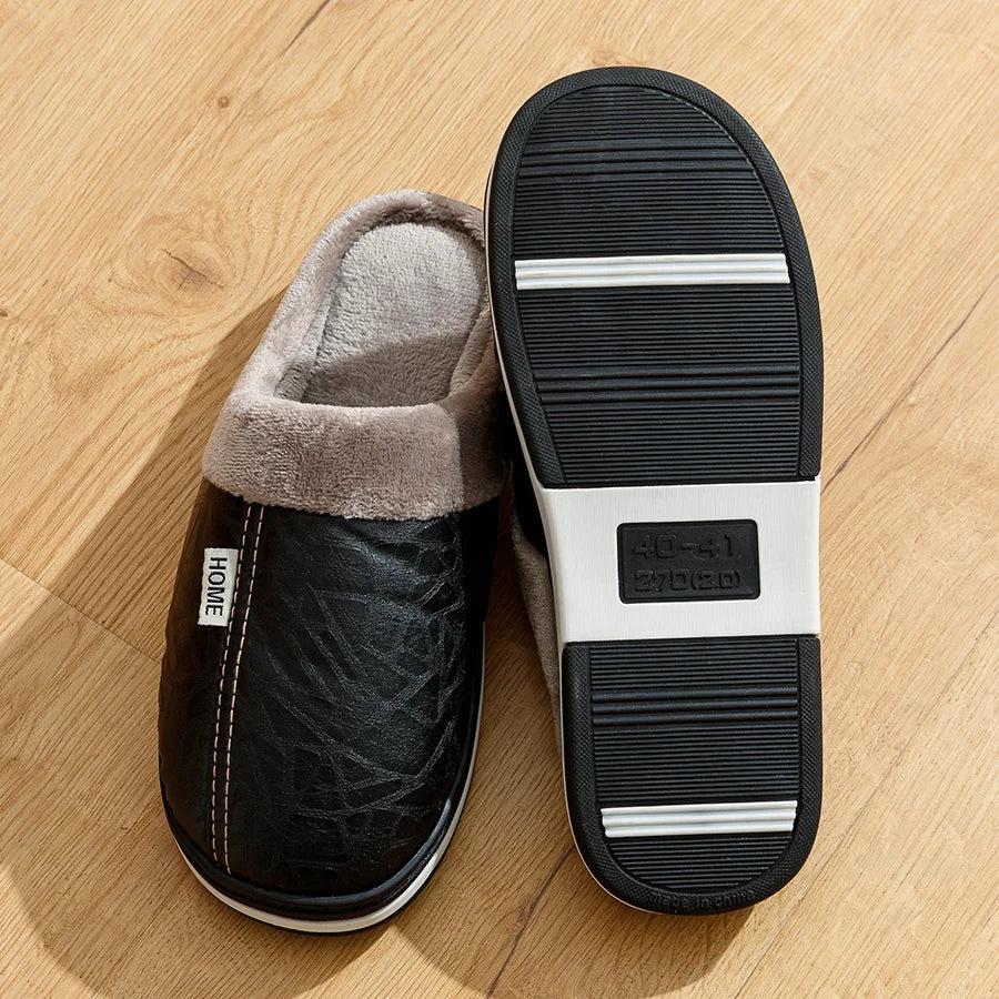 Pantoufles d'hiver pour homme noires