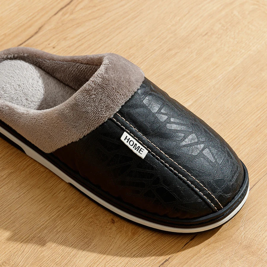 Pantoufles d'hiver pour homme noires