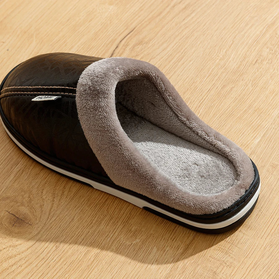 Pantoufles d'hiver pour homme noires