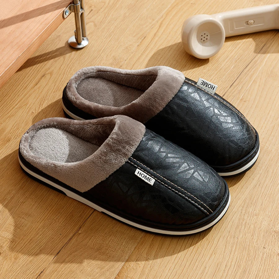 Pantoufles d'hiver pour homme noires
