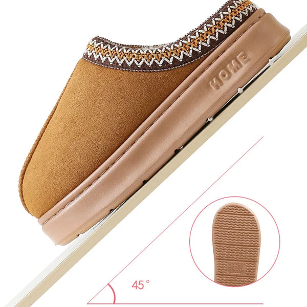 Pantoufles peluche adulte marron clair