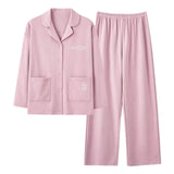 Pyjama boutonné femme coton violet clair