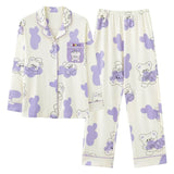 Pyjama boutonné femme coton ours
