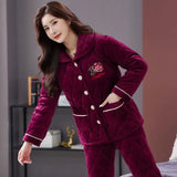 Pyjama velours coton femme rouge vin