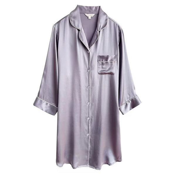 Pyjama en soie femme violet