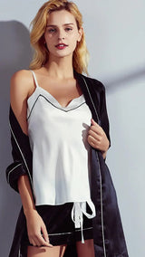 Pyjama en soie short noir