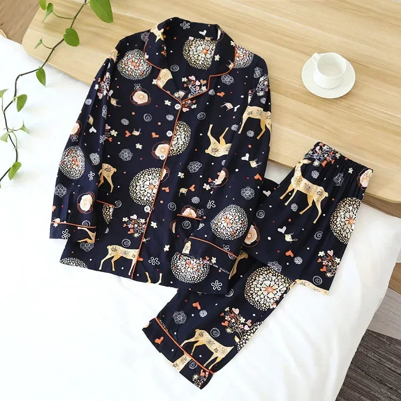 Pyjama femme au printemps NOIR
