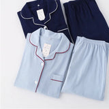 Pyjama femme coton manches longues
bleu et bleu marine