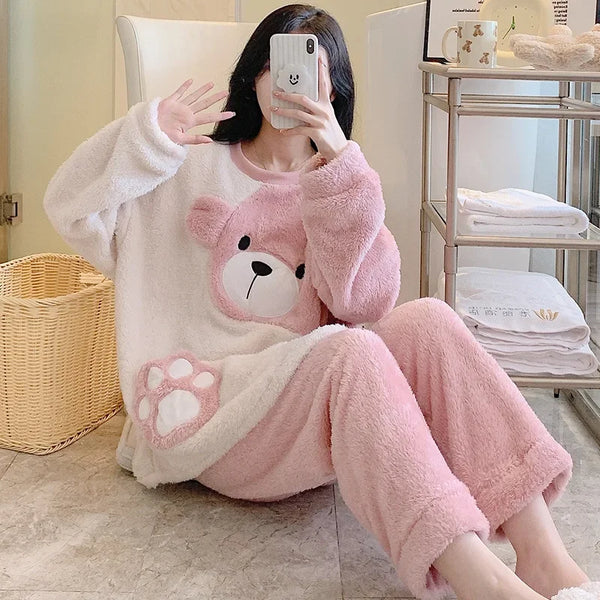 Pyjama femme hiver pilou
 rose