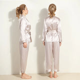 Pyjama femme soie satin rose