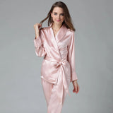 Pyjama femme soie satin ROSE clair