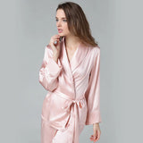 Pyjama femme soie satin rose