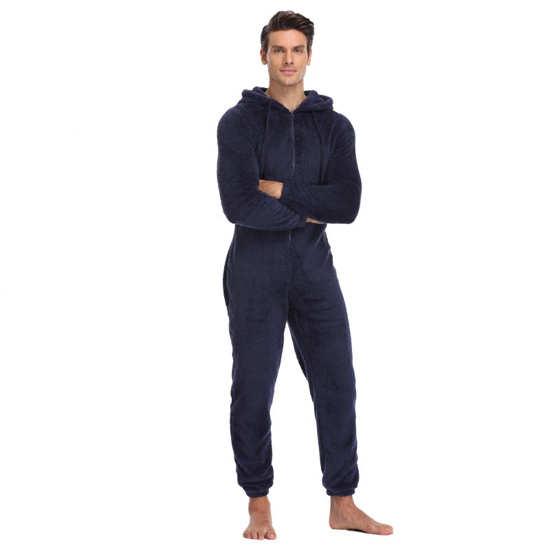 Pyjama grenouillère homme bleu nuit
